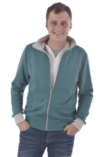 Sweatjacke mit Kragen bio fair