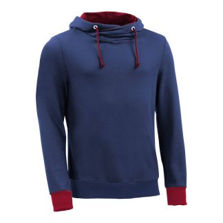 Kapuzenpullover mit Schalkragen_fairtrade_blau_7B9G0Y_front