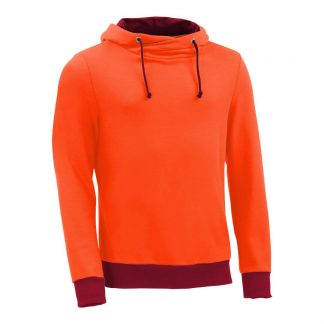 Kapuzenpullover mit Schalkragen_fairtrade_orange_DUZGS1_front