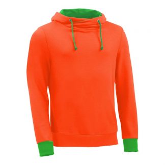 Kapuzenpullover mit Schalkragen_fairtrade_orange_QMOCSF_front