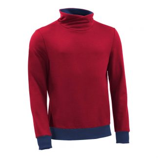 Pullover mit Schalkragen_fairtrade_rot_OONSYZ_front