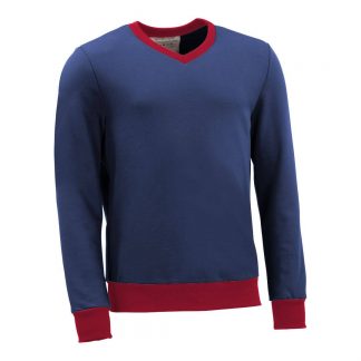 Pullover mit V-Ausschnitt_fairtrade_blau_5LGY6P_front