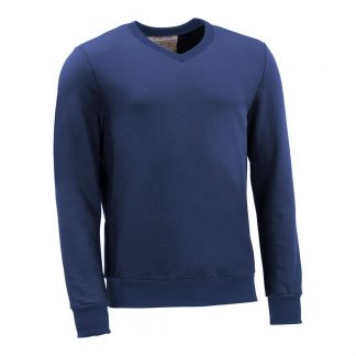 Pullover mit V-Ausschnitt_fairtrade_blau_8PB8C3_front