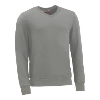 Pullover mit V-Ausschnitt_fairtrade_grau_OACKHL_front