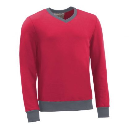 Pullover mit V-Ausschnitt_fairtrade_himbeer_5NSBC4_front