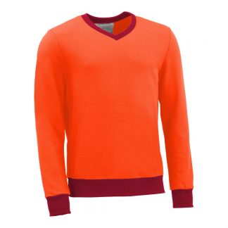 Pullover mit V-Ausschnitt_fairtrade_orange_7DDFKU_front