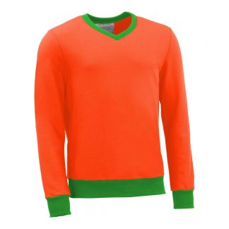 Pullover mit V-Ausschnitt_fairtrade_orange_B4LX41_front