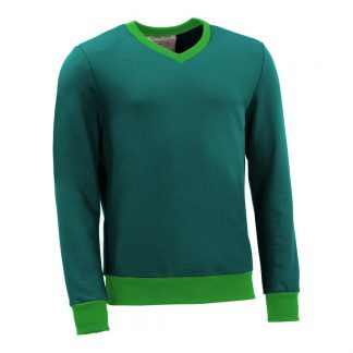 Pullover mit V-Ausschnitt_fairtrade_petrol_CZJLE6_front