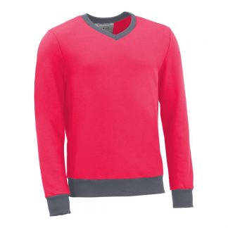 Pullover mit V-Ausschnitt_fairtrade_pink_FSCCHA_front