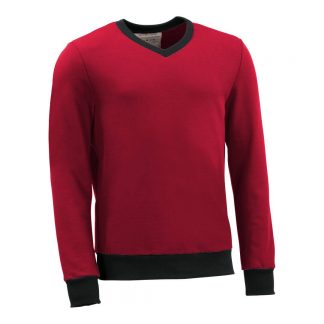 Pullover mit V-Ausschnitt_fairtrade_rot_GWPHMP_front