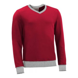 Pullover mit V-Ausschnitt_fairtrade_rot_T48JO8_front