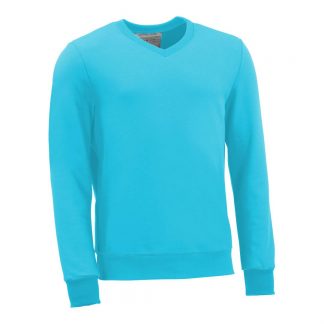 Pullover mit V-Ausschnitt_fairtrade_tuerkis_NICKBO_front