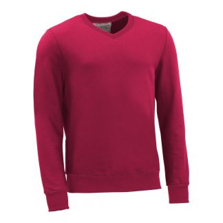 Pullover mit V-Ausschnitt_fairtrade_weinrot_NQQDHG_front