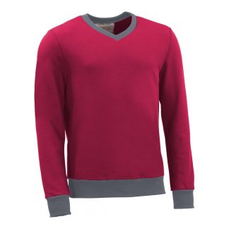 Pullover mit V-Ausschnitt_fairtrade_weinrot_SP90JL_front