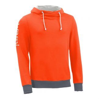 Kapuzenpullover mit Schalkragen_fairtrade_orange_8B01L4_front