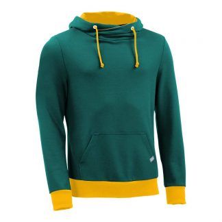 Kapuzenpullover mit Schalkragen_fairtrade_petrol_83HWJ0_front