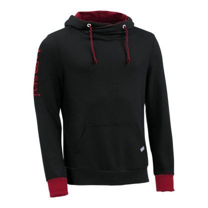 Kapuzenpullover mit Schalkragen_fairtrade_schwarz_TKZPFY_front