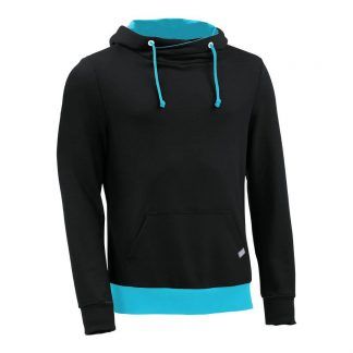 Kapuzenpullover mit Schalkragen_fairtrade_schwarz_UXYSAO_front