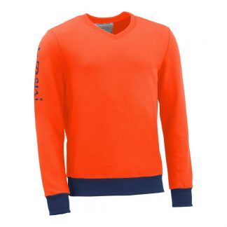 Pullover mit V-Ausschnitt_fairtrade_orange_LSS6ON_front