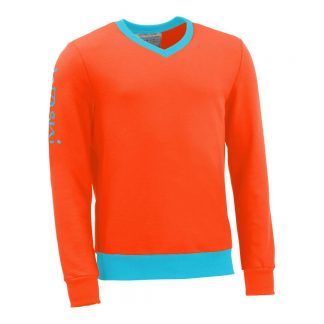 Pullover mit V-Ausschnitt_fairtrade_orange_UO4JU2_front