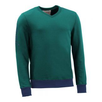 Pullover mit V-Ausschnitt_fairtrade_petrol_0MQ0QM_front