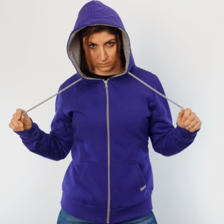 lila_mRV_front zip Hoodie fair fashion biobaumwolle öko slow fashion Hoodie