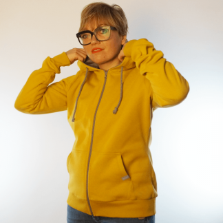 senf_mRV_front zip Hoodie fair fashion biobaumwolle öko slow fashion Hoodie