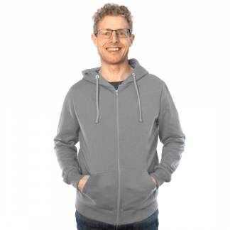grau_mRV_01 zip Hoodie fair fashion biobaumwolle öko slow fashion Hoodie grey graue jacke kapuzenjacke