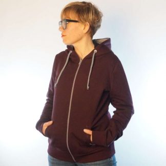 bordeaux made in germany Hoodie bio fair fashion biobaumwolle öko kapuzenjacke