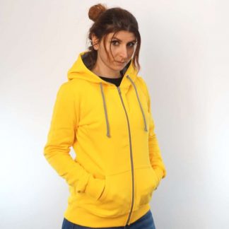gelb Hoodie bio fair fashion biobaumwolle öko kapuzenjacke