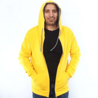 gelb zip fair fashion biobaumwolle öko slow fashion Hoodie yellow gelbe Kapuzenjacke