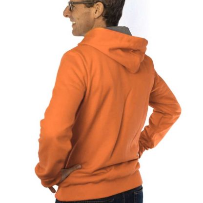 orange zip Hoodie fair fashion biobaumwolle öko slow fashion jacke in orange mit kapuze