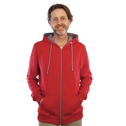 kirschrot_männer_fair_fashion_hoodie_Kapuzenjacke_zipper_nachhaltig_bio_baumwolle
