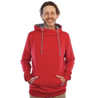 kirschrot_männer_fair_fashion_hoodie_Kapuzenpullover_baumwolle_nachhaltig_bio