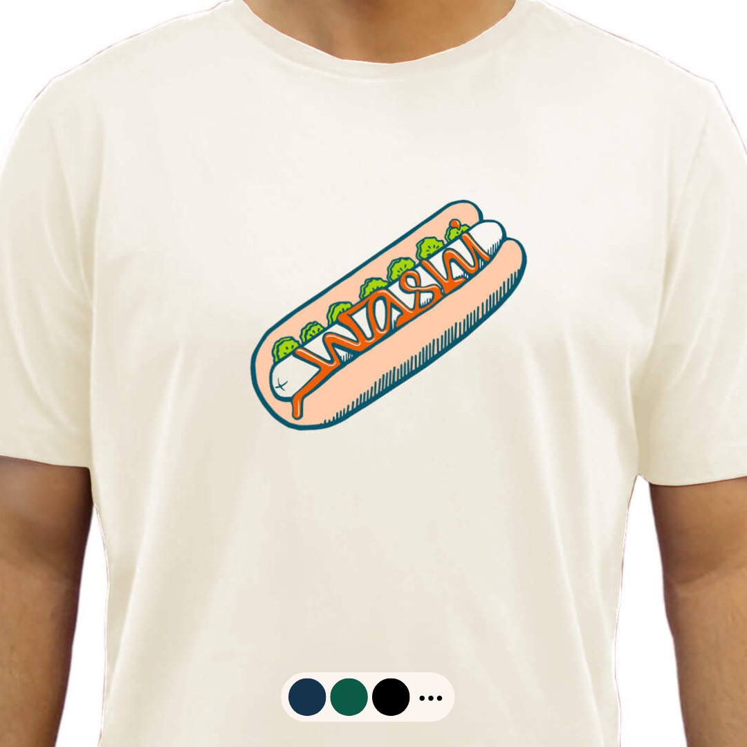 TshirtPrint_Mann_Hotdog_Weiß